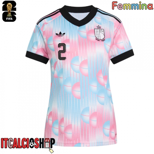 Belgio Zeno Debast #2 Seconda Maglia Femmina Mondiali 2026 Manica Corta